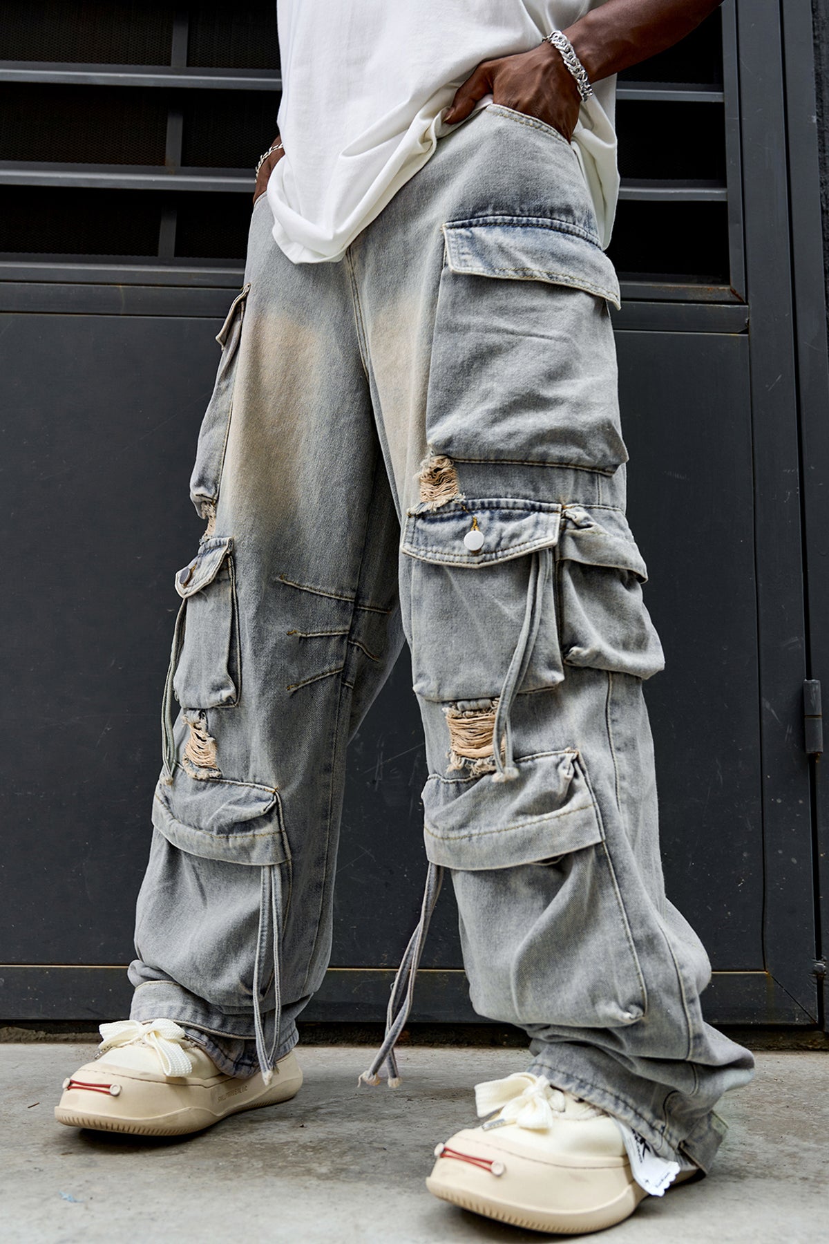 10 Pockets Loose Wide Leg Cargo Jeans