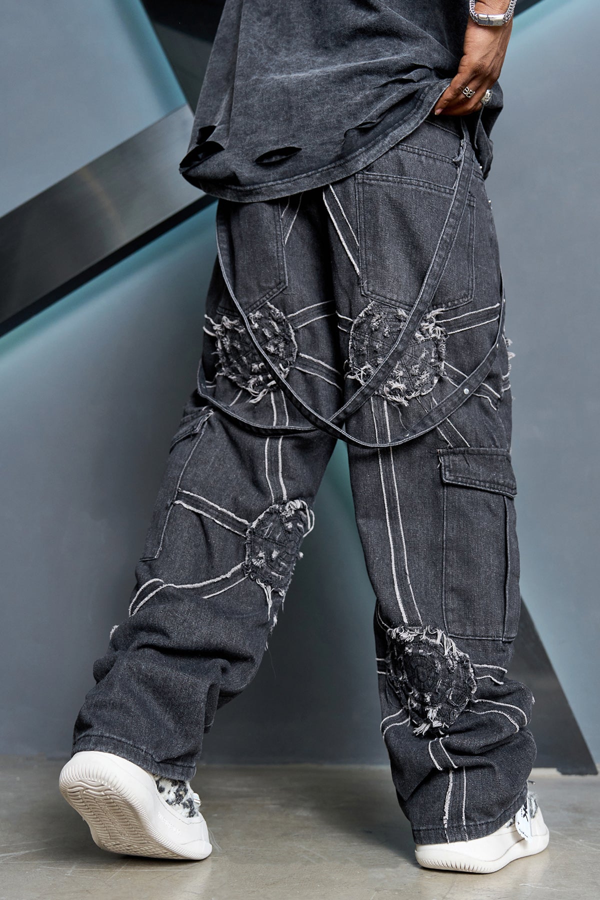 Spider Splicing Detachable Straps Cargo Pants