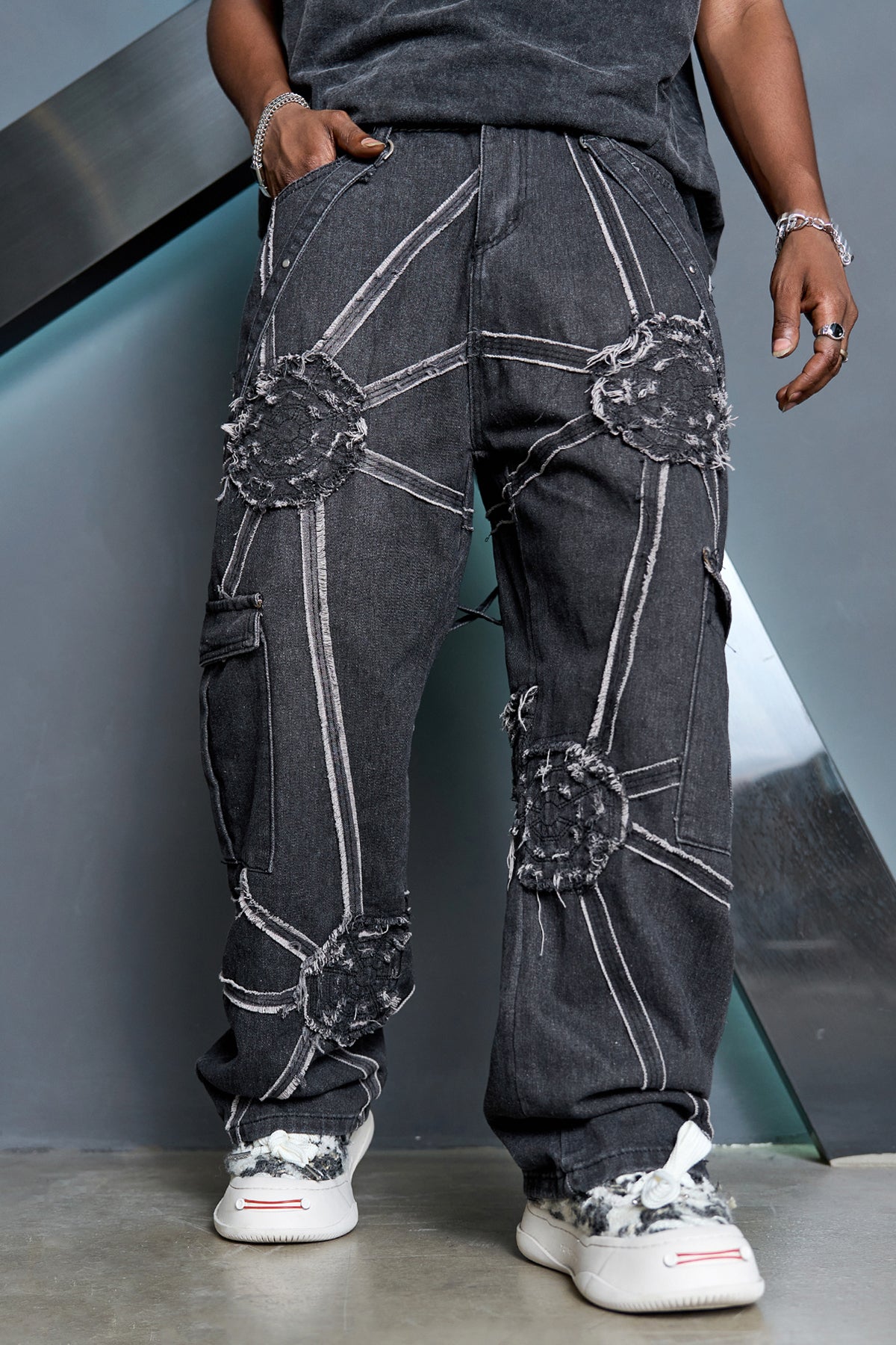 Spider Splicing Detachable Straps Cargo Pants