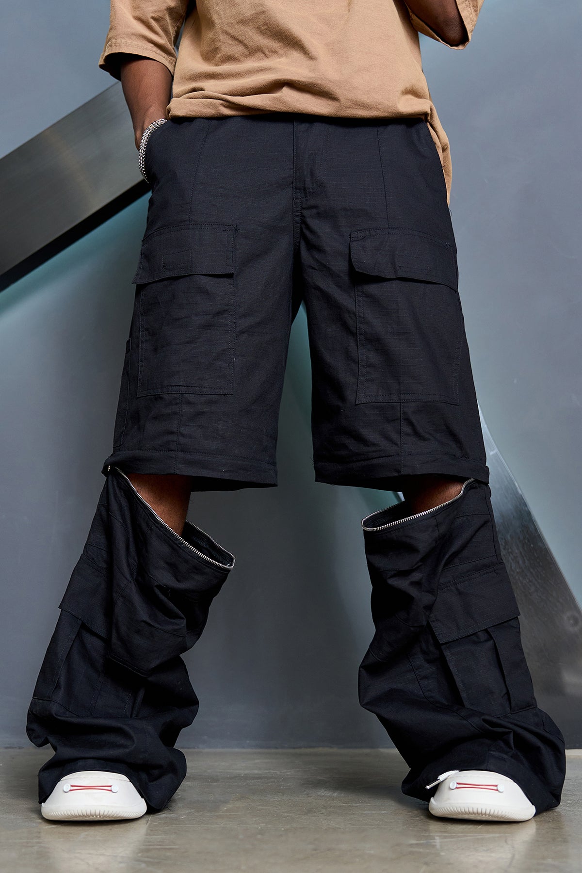 Knee Detachable Layered Cargo Pants