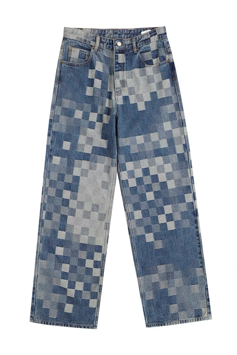 Luxury Mosaic Denim Jeans Indigo